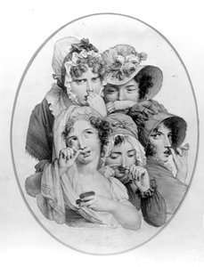 Lady Snuff Takers, ca. 1800 af English School